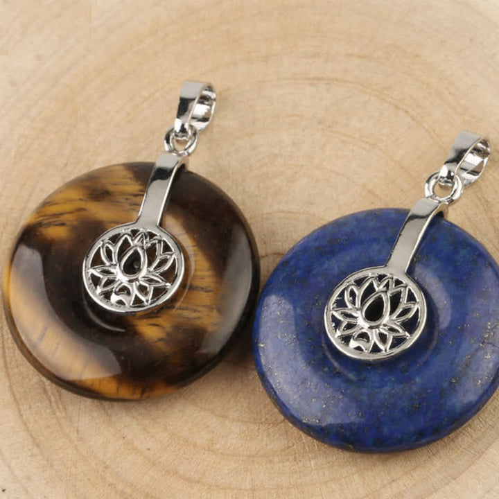 Buddha Stones Various Crystal Amethyst Pink Crystal Lotus Healing Necklace Pendant - image 28