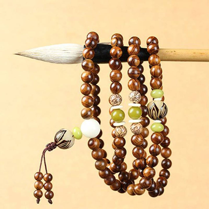 Buddha Stones Tibetan Rosewood Mala Protection Calm Bracelet - image 2