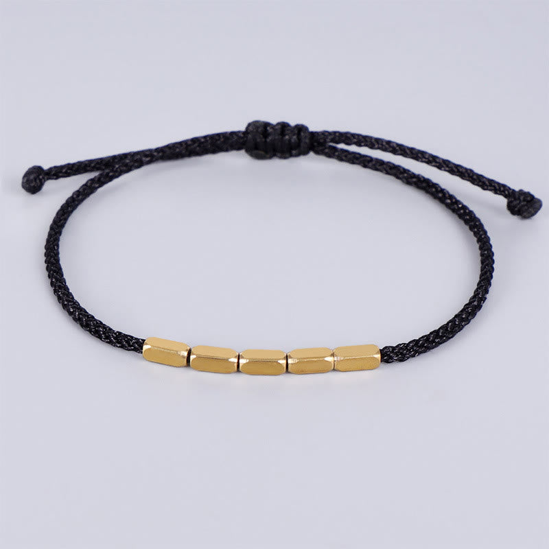 Buddha Stones Handcrafted Copper Bead Protection Braided String Bracelet - Black(Wrist Circumference 14-23cm) - image 5