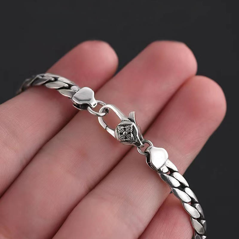 Buddha Stones Double Dorje Vajra Strength Punk Copper Chain Bracelet Necklace - image 7