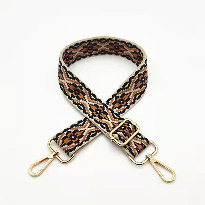 Buddha Stones Multicolor Embroidered Shoulder Bag Straps - Brown Black Beige - image 11