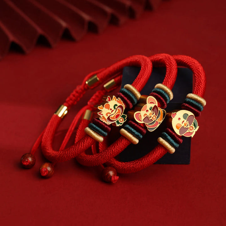 Buddha Stones Handmade 925 Sterling Silver Year of the Dragon Cute Chinese Zodiac Luck Braided Red Bracelet - image 22