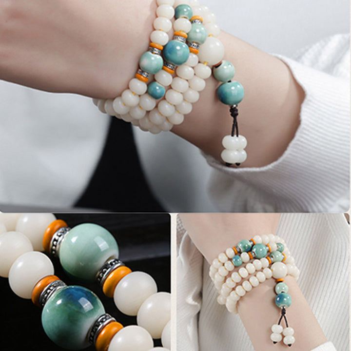 Buddha Stones Bodhi Seed Bead Lotus Blessing Charm Bracelet - image 9