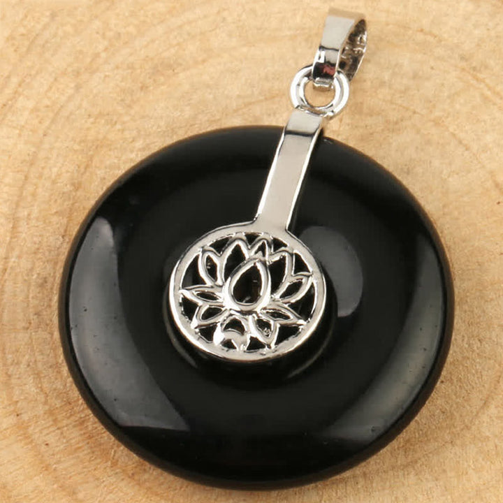 Buddha Stones Various Crystal Amethyst Pink Crystal Lotus Healing Necklace Pendant - image 18