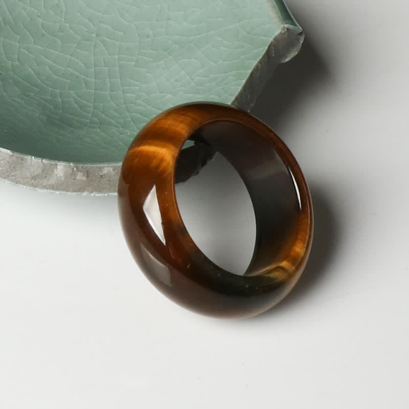 Buddha Stones Tiger Eye Stone Strength Protection Ring - image 3