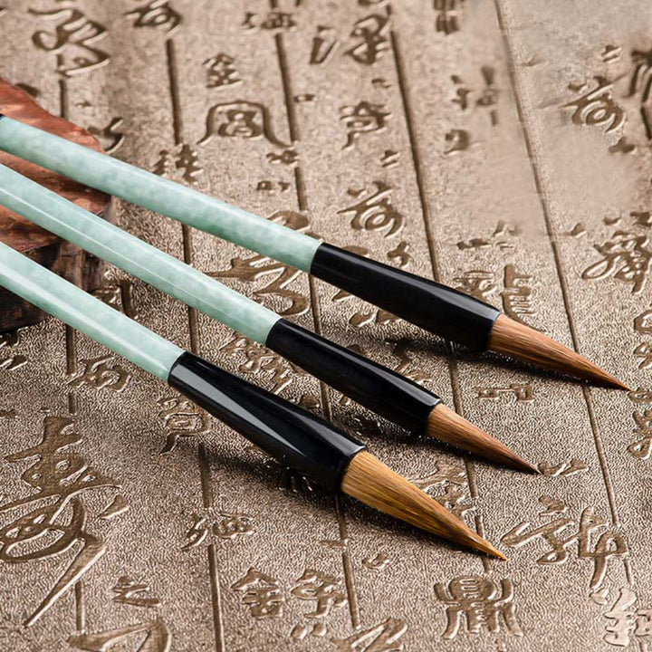 Buddha Stones Natural Jade Luck Chinese Calligraphy Brush Pen Chinese Writing Brush With Gift Box - image 8