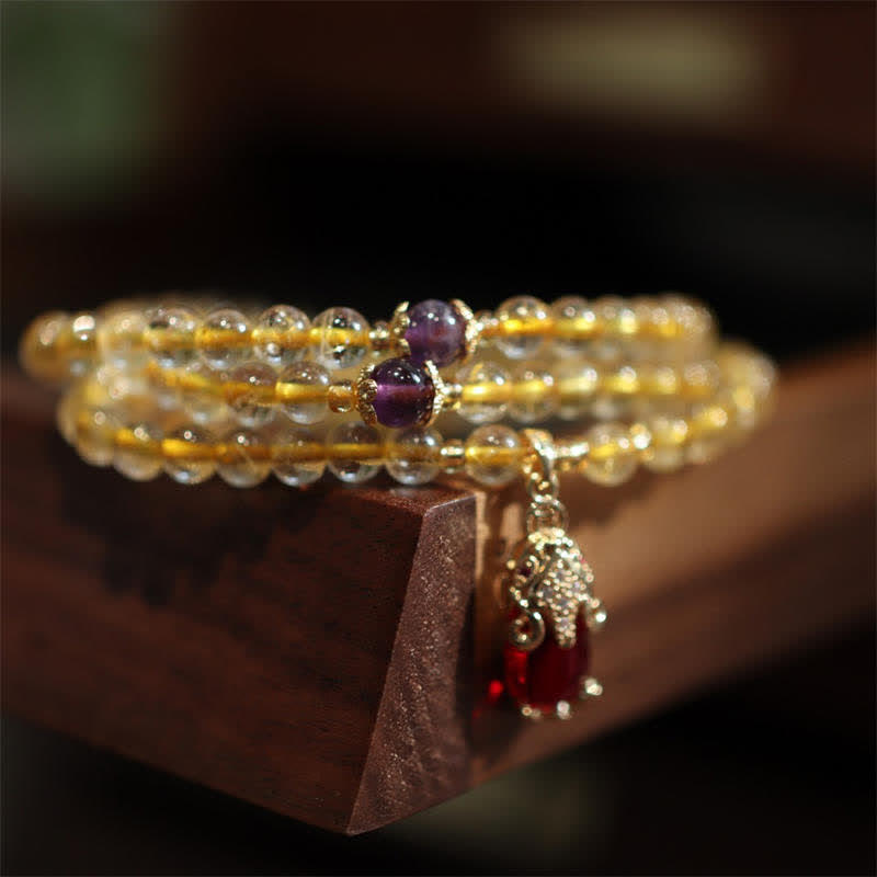 Buddha Stones Citrine Amethyst PiXiu Prosperity Happiness Protection Bracelet - image 6