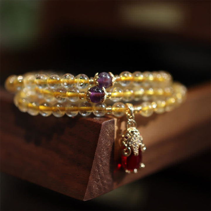 Buddha Stones Citrine Amethyst PiXiu Prosperity Happiness Protection Bracelet - image 6