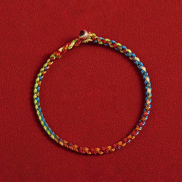 Buddha Stones "May you be blessed with peace and safety in all four seasons" Lucky Multicolored Bracelet - image 1