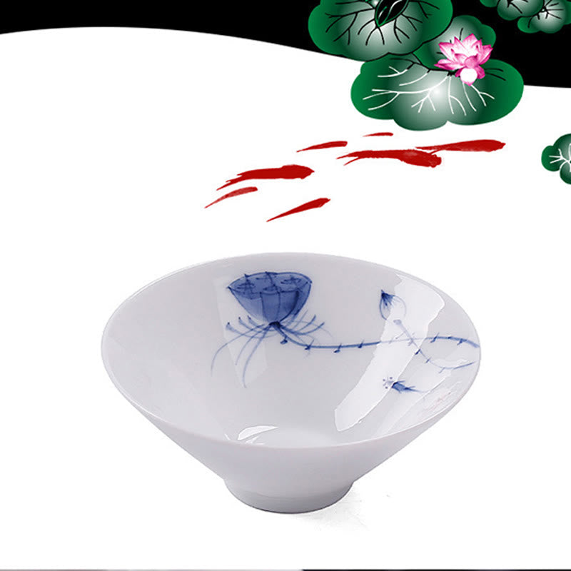Buddha Stones Vintage Plum Orchid Bamboo Chrysanthemum Lotus Koi Fish Ceramic Teacup Kung Fu Tea Cups - image 16