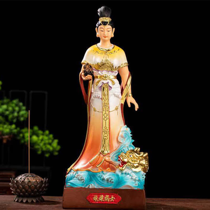 Buddha Stones Bodhisattva Nuwa Protection Resin Statue Home Decoration - Standing Nuwa - image 0