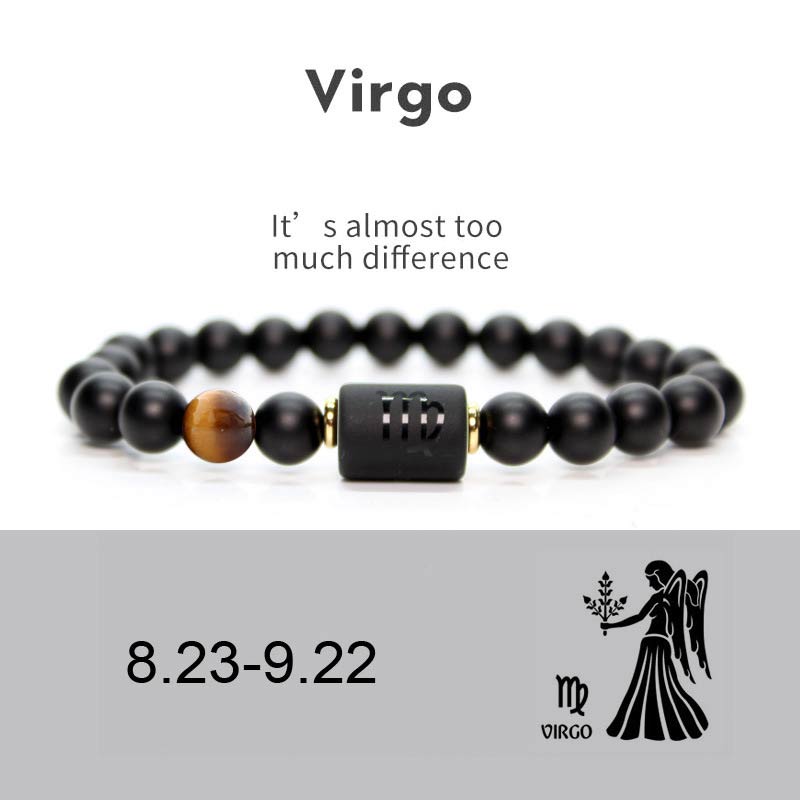 Buddha Stones 12  Constellations of the Zodiac Black Onyx Adjustable Bracelet - Virgo - image 4