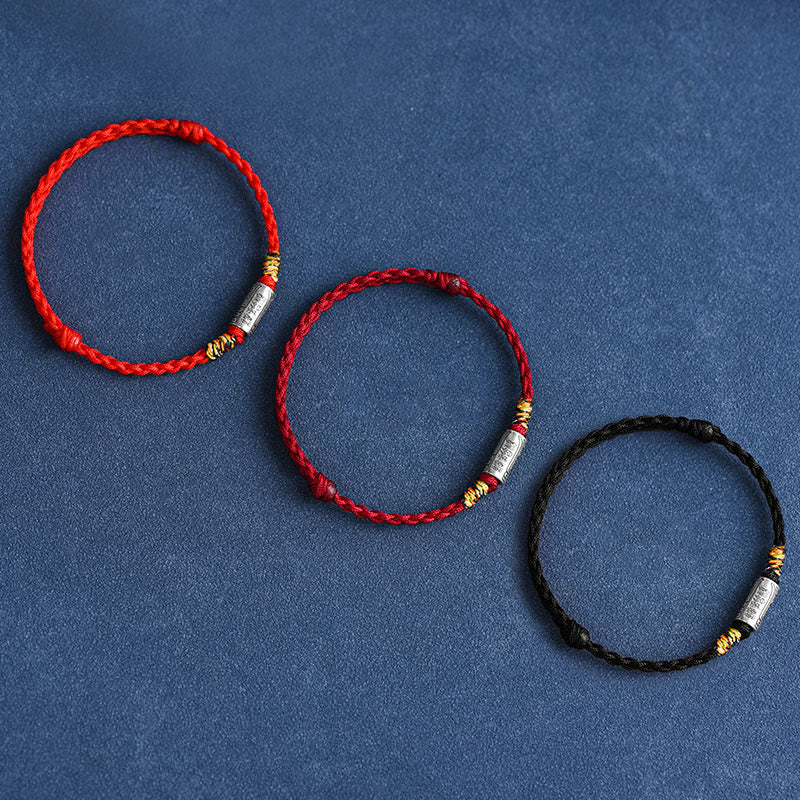 Buddha Stones Handcrafted 925 Sterling Silver Everything Goes Well Design Protection Strength Bracelet Anklet - image 1