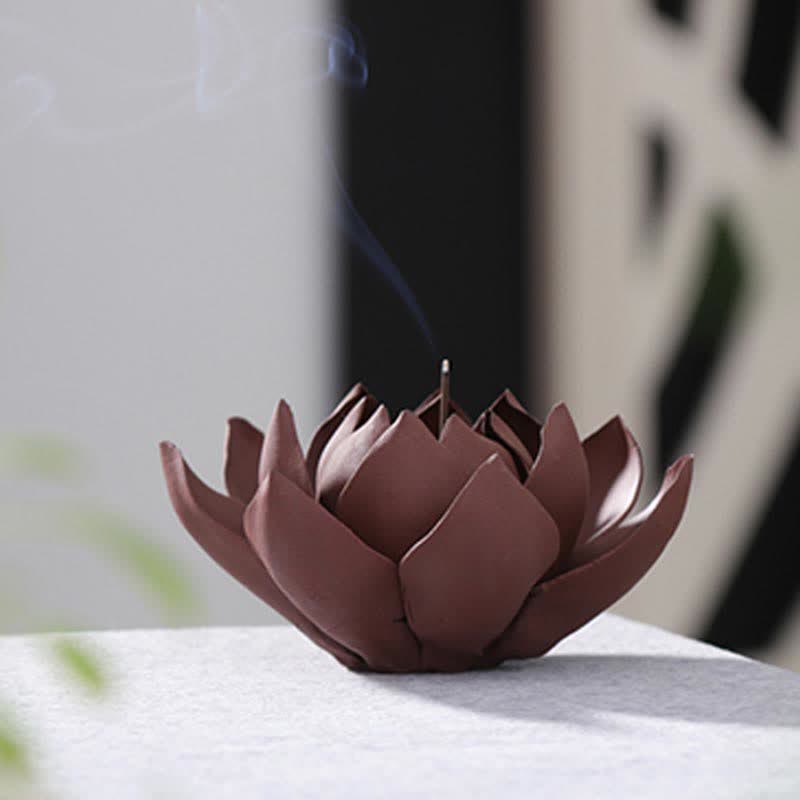 Buddha Stones Tibetan Lotus Positive Peace Incense Burner Decoration - image 5