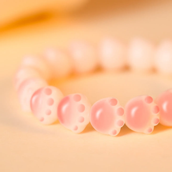 Buddha Stones Natural Bodhi Seed Lovely Paw Lucky Cat Paw Peace Bracelet - image 14