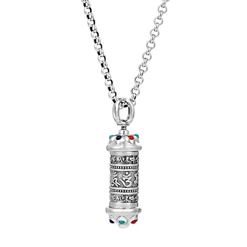 Buddha Stones Tibetan Om Mani Padme Hum Focus Necklace Pendant - image 4