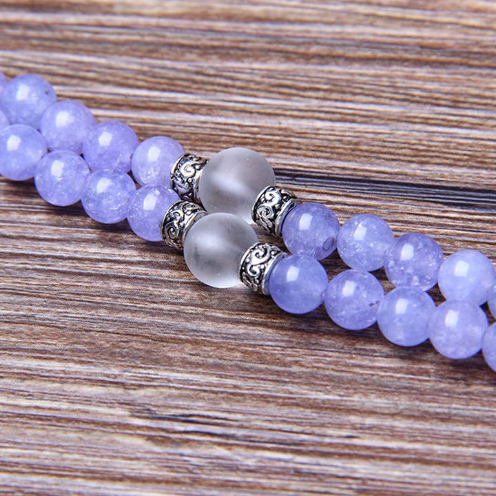 Buddha Stones Purple Jasper Bead Strength Bracelet Mala - image 7