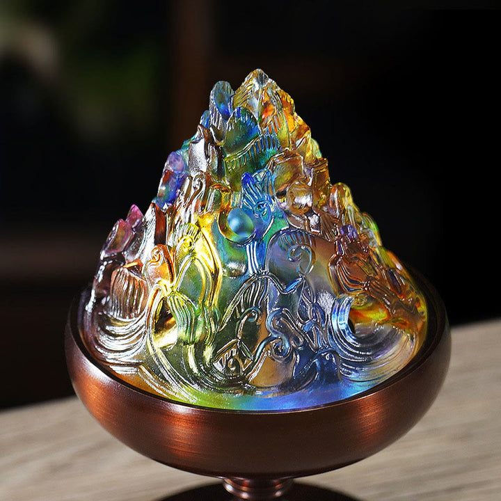 Liuli Crystal Mountain Healing Meditation Incense Burner - image 2