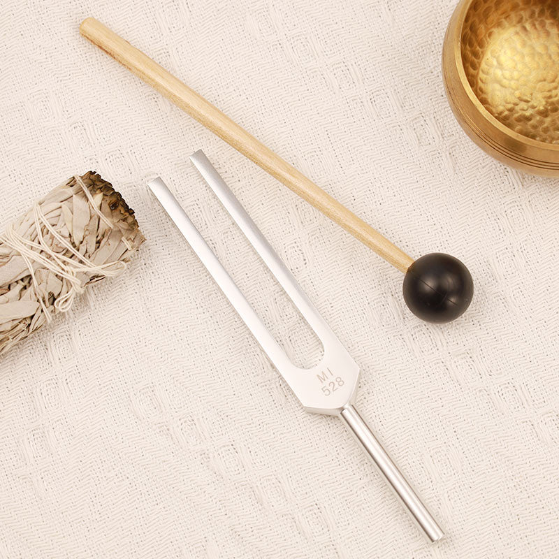 Buddha Stones Tuning Fork 528HZ Aluminum Alloy for Chakra and Sound Therapy Ornament Decoration With a Mallet - image 3