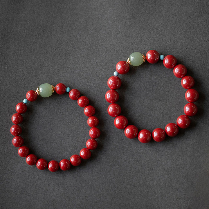 Buddha Stones Cinnabar Green Aventurine Fortune Luck Bracelet - image 8