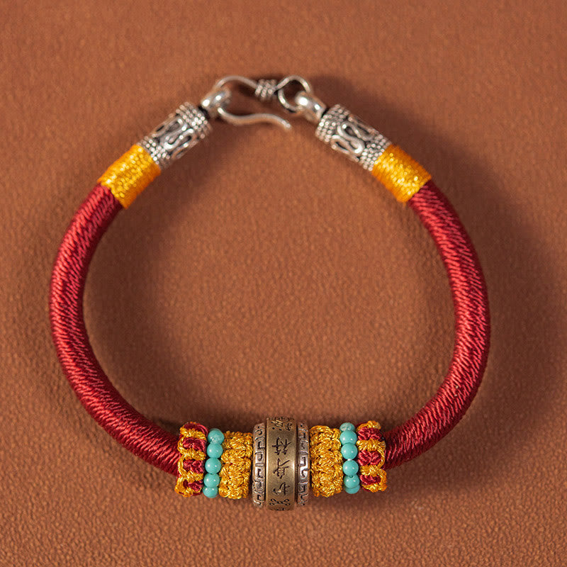 Buddha Stones Handmade Tibetan Amulet King Kong Knot Luck Protection Braided Bracelet - Red - 19cm for Weight Range (90-100 kg) - image 0