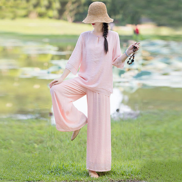 Tai Chi Meditation Prayer Zen Spiritual Morning Practice Clothing Women's Set - image 23