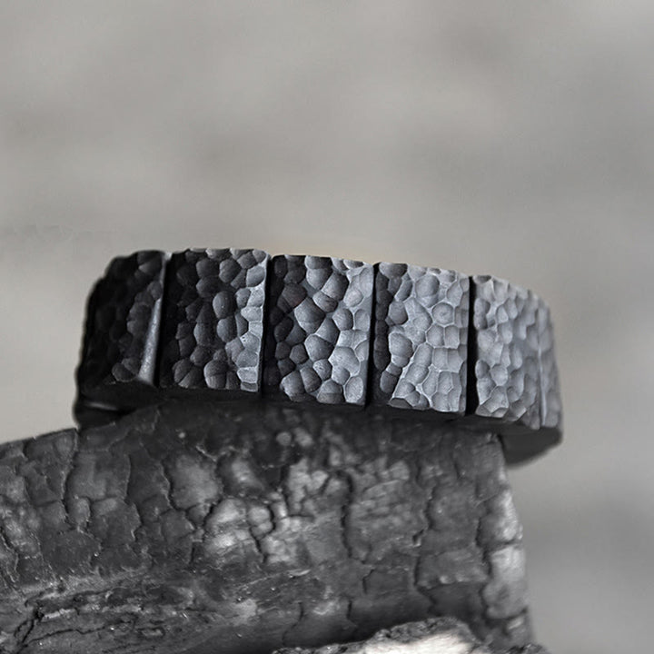 Buddha Stones Vintage Ebony Wood Texture Peace Couple Bracelet - image 1