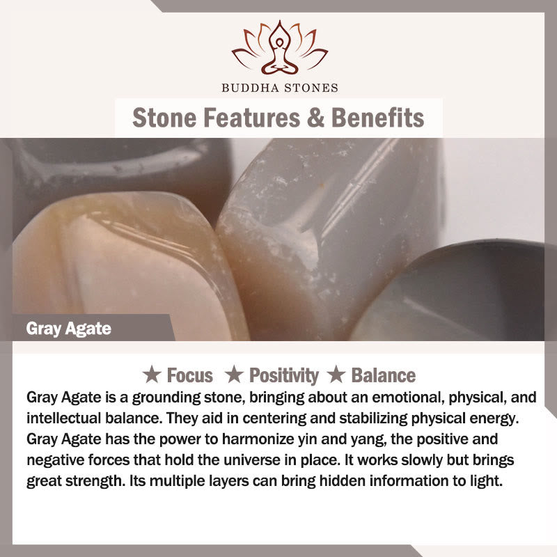 Natural Agate Stone Crystal Balance Beaded Bracelet - image 2