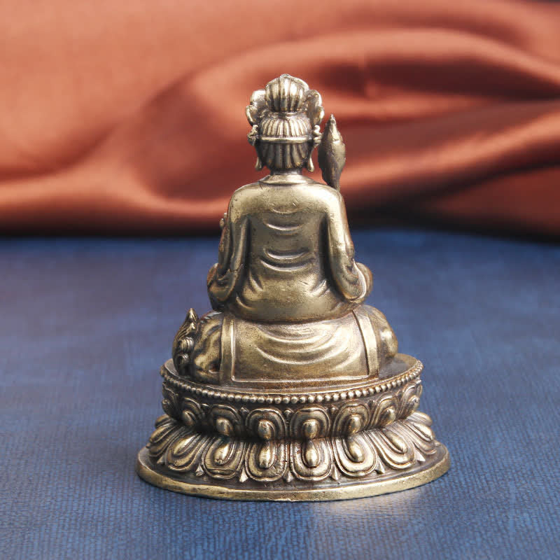 Buddha Stones Manjusri Bodhisattva Serenity Copper Statue Decoration - image 6