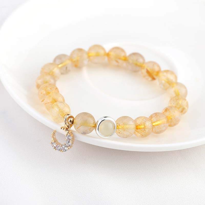 Citrine Luck Protection Moon Charm Bracelet - image 6