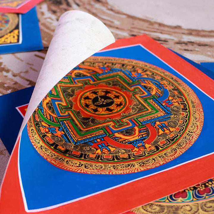 Buddha Stones Tibetan Handmade Thangka Painting Blessing Thangka Blind Box Random Color Pattern - image 8