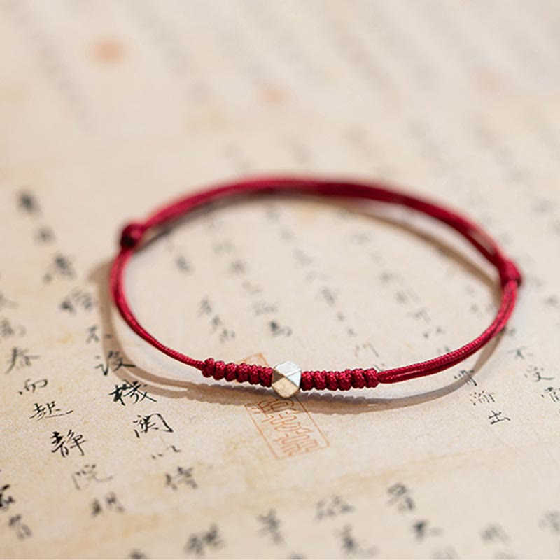 Buddha Stones 925 Sterling Silver Luck Bead Protection Red String Braided Bracelet - image 8