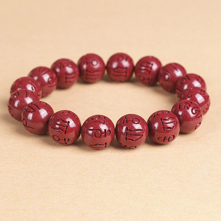 Buddha Stones Natural Double PiXiu Cinnabar Om Mani Padme Hum Wealth Luck Bead Bracelet - image 18