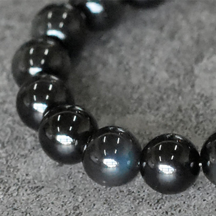 Buddha Stones Rainbow Obsidian Copper Bead Positive Transformation Bracelet - image 6