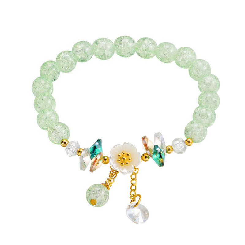 Buddha Stones Simple Design Flower Charm Glass Bead Bracelet - image 3