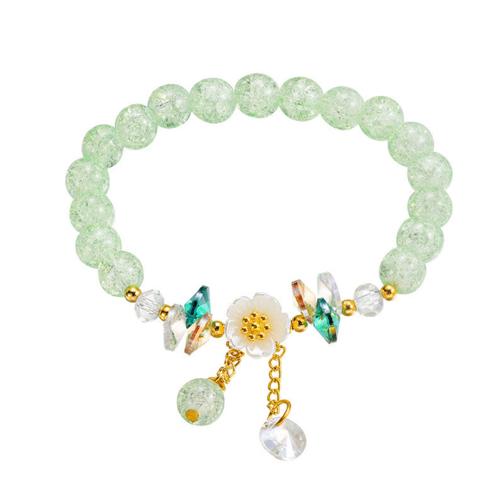 Buddha Stones Simple Design Flower Charm Glass Bead Bracelet - image 3