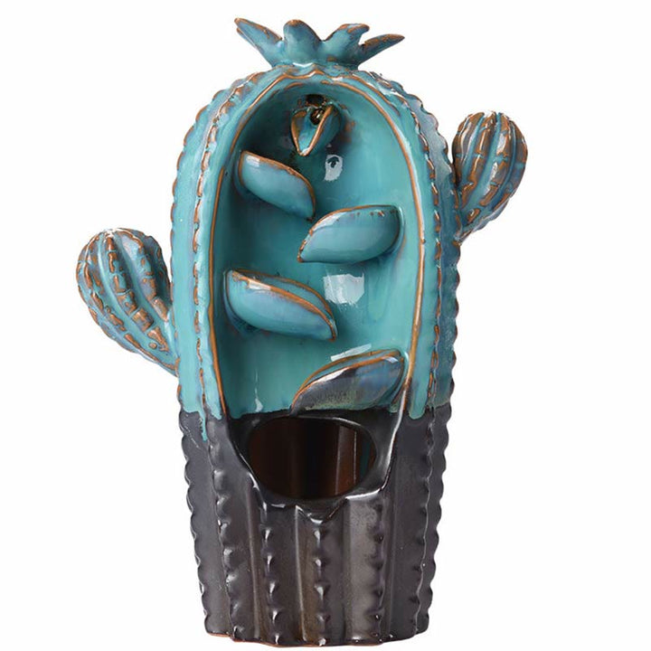 Buddha Stones Cactus Ceramic Healing Backflow Smoke Fountain Incense Burner - image 7