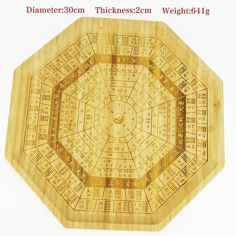Feng Shui Bamboo Bagua Map Harmony Energy Map - Sixty-four Trigrams Bagua Map 30cm - image 37