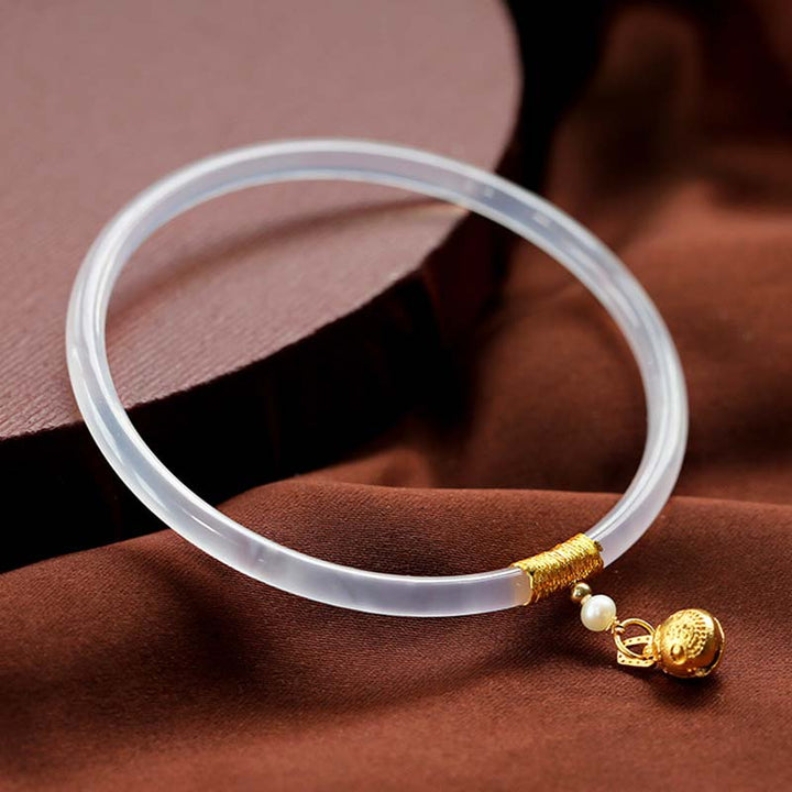 Buddha Stones Natural Cyan White Jade Success Bracelet - image 7