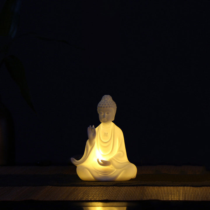 Buddha Avalokitesvara Ksitigarbha Bodhisattva Blessing Ceramic LED Decoration - Buddha - image 1