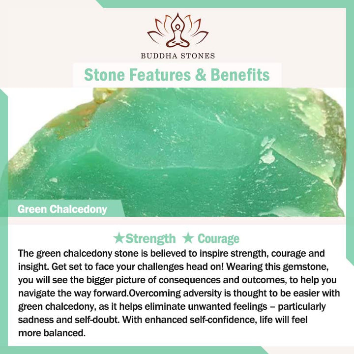 Buddha Stones Green Chalcedony Peace Buckle Design Strength Necklace Pendant - image 14