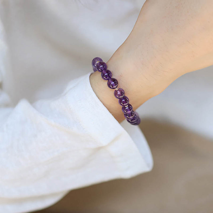 Buddha Stones Amethyst Crystal Moon Star Healing Bracelet - image 3