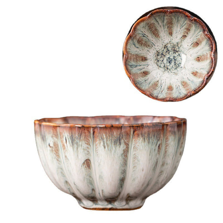 Buddha Stones Peach Blossom Pattern Ceramic Teacup Flower Tea Cups - image 16