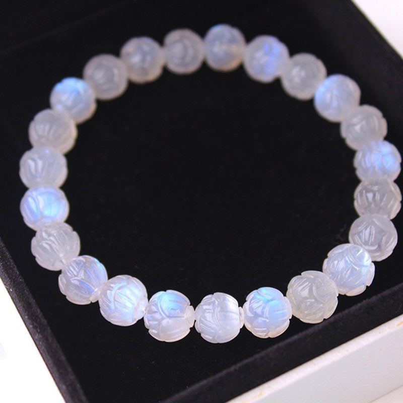 Buddha Stones Natural Moonstone Lotus Love Bracelet - image 7