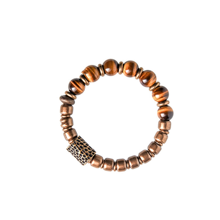 Buddha Stones Tiger Eye Stone Copper Protection Bracelet - image 9