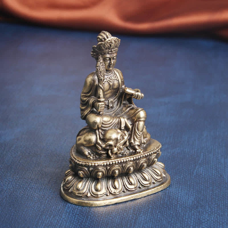 Buddha Stones Manjusri Bodhisattva Serenity Copper Statue Decoration - image 1