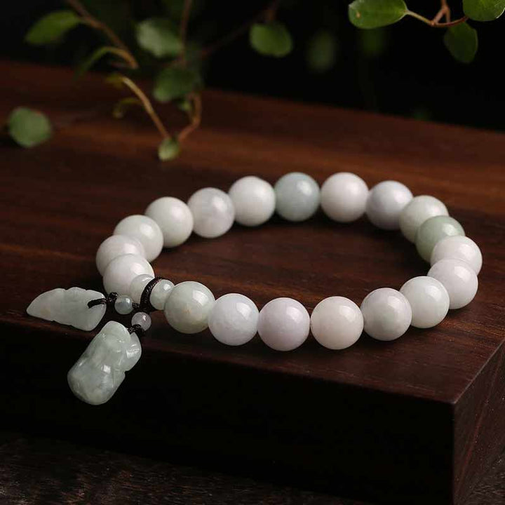 Buddha Stones Natural Jade Pi Xiu Buddha Gourd Apple Success Bracelet - image 2