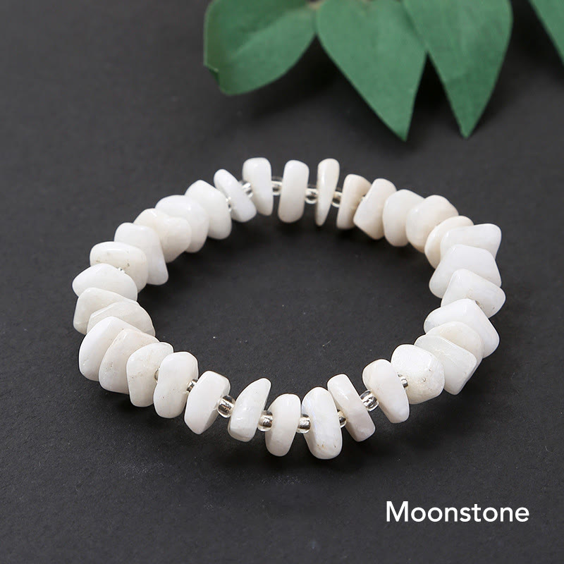 Buddha Stones Natural Irregular Shape Stone Crystal Meditation Balance Bracelet - Moonstone - image 18