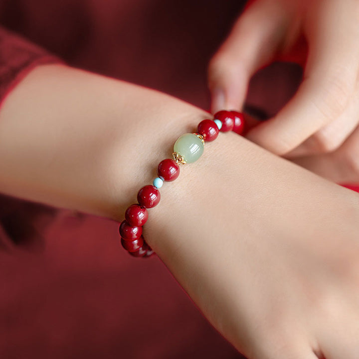 Buddha Stones Cinnabar Green Aventurine Fortune Luck Bracelet - image 7