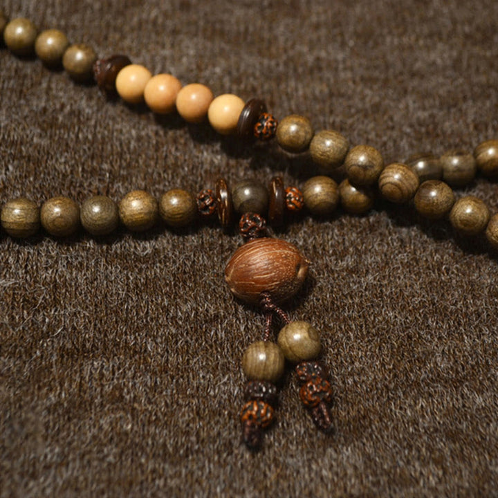 Buddha Stones Tibetan Sandalwood Protection Charm Mala Bracelet - image 3